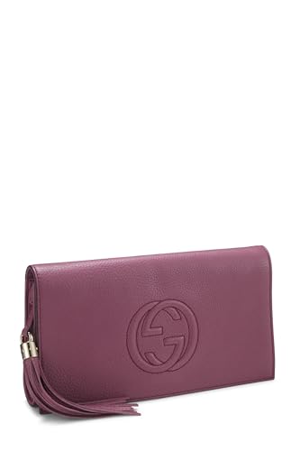 Gucci, Clutch Soho de cuero granulado morado Pre-Loved, Púrpura