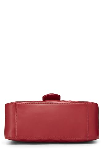 Gucci, Pre-Loved Red Leather GG Marmont Top Handle Bag Mini, Red