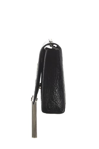 Yves Saint Laurent, Pre-Loved Black Embossed Kate Tassel Medium, Black