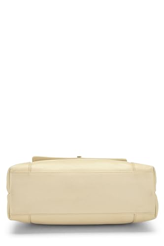 Chanel, Pre-Loved White Caviar Zip Tote, White