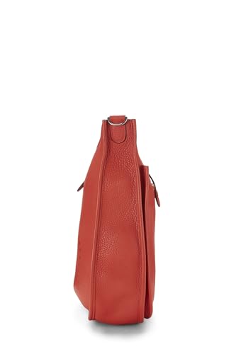 Hermès, Pre-Loved Rouge Tomate Clemence Evelyne III GM, Rojo