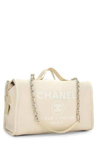 Chanel, Pre-Loved Lona Beige Deauville Boston, Beige