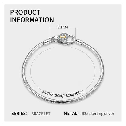 Valentine's Day Heart Lock Lobster Clasp Gold-plated Zirconium Inlaid 925 Silver Necklace Clasp Bracelet Clasp Diy Accessories