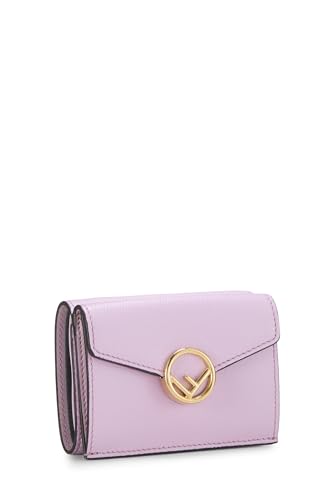 Fendi, Pre-Loved Pink Leather 'F is Fendi' Compact Wallet, Pink