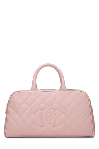 Chanel, Pre-Loved Pink Quilted Caviar Bowler, Pink