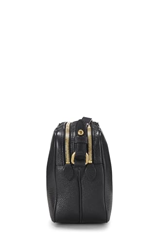 Prada, Bolso para cámara con doble cremallera Vitello Daino negro Pre-Loved, Negro