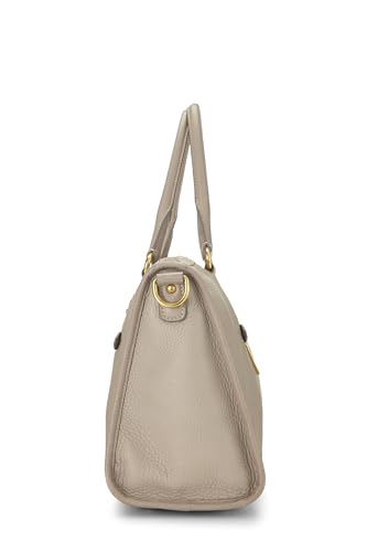 Prada, Pre-Loved Beige Vitello Daino Convertible Tote Medium, Grey