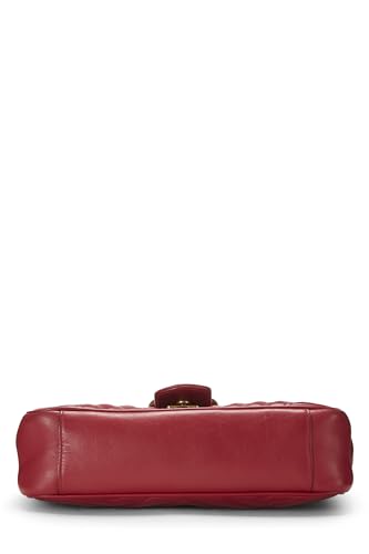 Gucci, sac à bandoulière GG Marmont en cuir rouge d'occasion, petit modèle, rouge