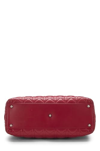 Dior, Pre-Loved Red Cannage Quilted Lambskin Lady Dior Large, Red