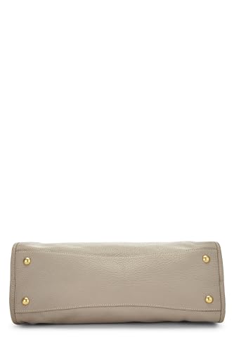 Prada, sac cabas convertible Vitello Daino beige d'occasion de taille moyenne, gris