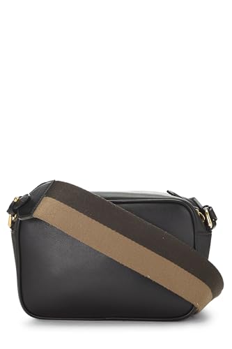 Fendi, Pre-Loved Black Leather Baguette Camera Bag Mini, Black