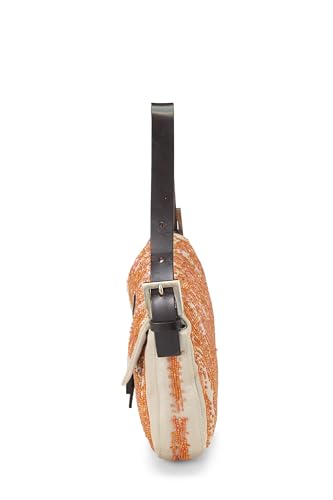 Fendi, Pre-Loved Orange Beaded Satin Baguette, Orange