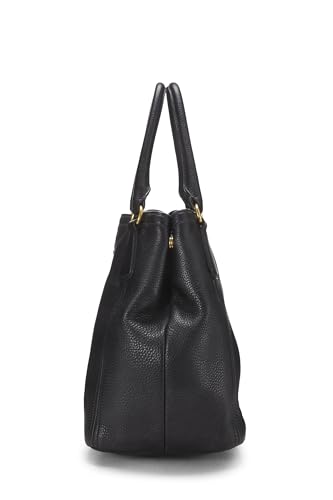 Prada, Pre-Loved Black Vitello Daino Sacca 2 Manici, Black