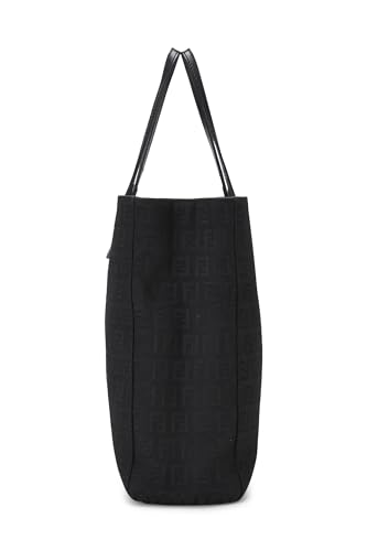 Fendi, sac fourre-tout en toile Zucchino noir d'occasion, petit modèle, noir