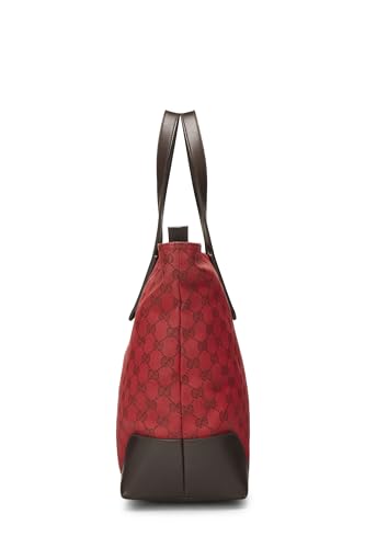 Gucci, Bolso tote grande con lazo de lona GG rojo Pre-Loved, Rojo