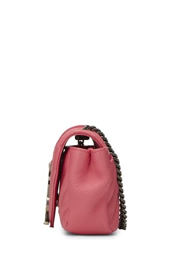 Yves Saint Laurent, Pre-Loved Pink Calfskin Chevron College Wallet on Chain (WOC), Pink