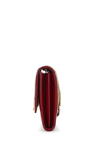 Yves Saint Laurent, sac à bandoulière Vicky Large en cuir verni matelassé rouge d'occasion, rouge