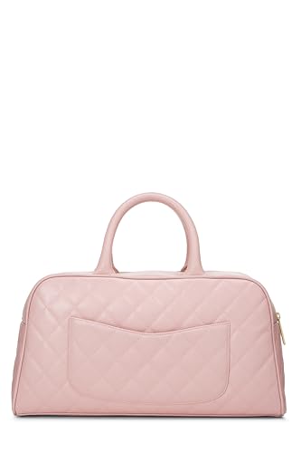 Chanel, Pre-Loved Pink Quilted Caviar Bowler, Pink