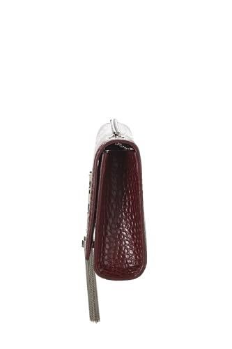 Yves Saint Laurent, Pre-Loved Burgundy Embossed Kate Tassel Medium, Burgundy