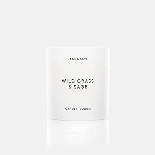 Lake & Skye Wildgrass & Sage Candle (8 oz) 50 Hours of Burn Time, 100% Soy Wax, Vegan