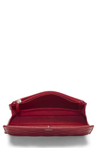 Chanel, Cartera acolchada clásica con cadena de caviar rojo Pre-Loved (WOC), Rojo