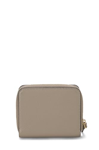 Fendi, portefeuille compact « F is Fendi » en cuir de veau gris d'occasion, gris