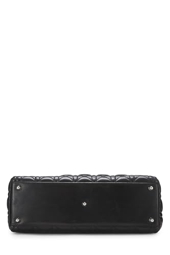 Dior, Lady Dior Pre-Loved Cannage negro de piel de cordero acolchada, grande, negro