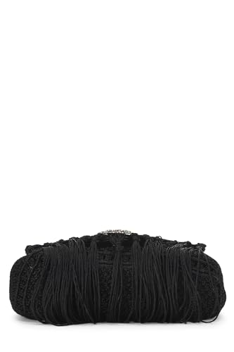 YVES SAINT LAURENT, Bolso bebé con cadena de serpiente de crochet de punto negro Pre-Loved, Negro