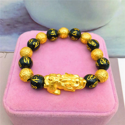 Pulsera valiente bañada en oro con joyas de oro y arena vietnamita