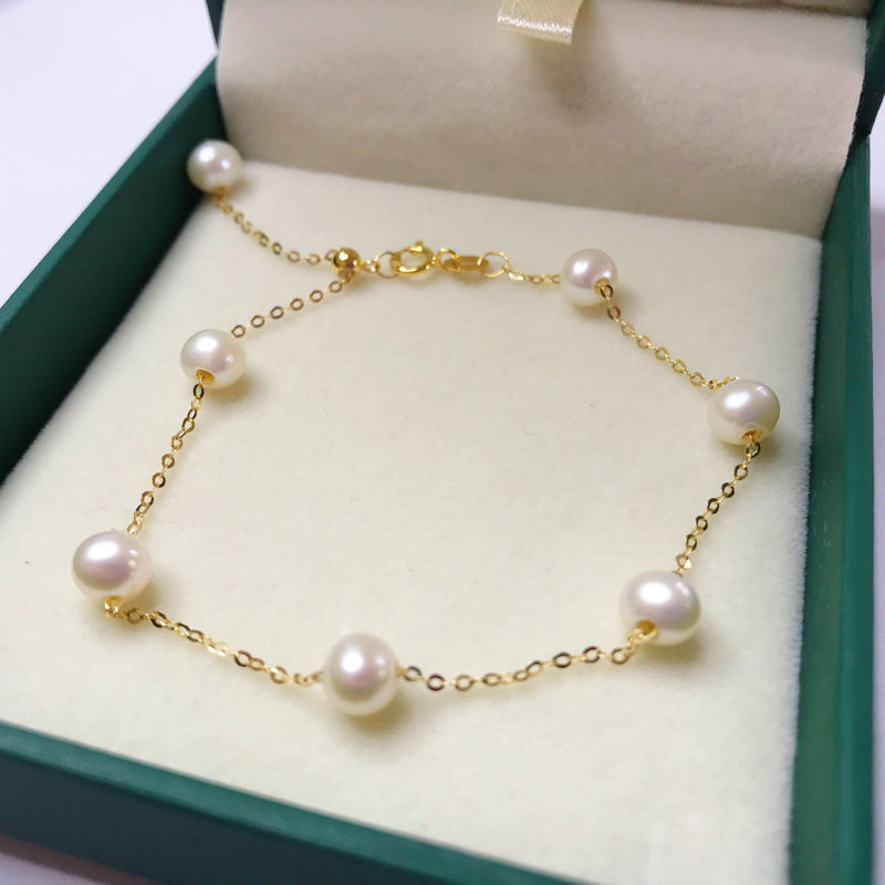 18k Gold Bead Bracelet