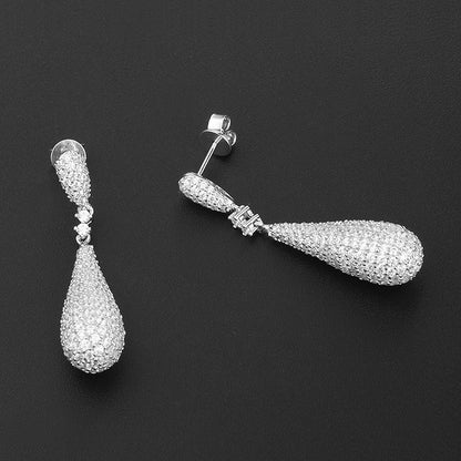 Boucles d'oreilles longues en forme de goutte d'eau en argent 925