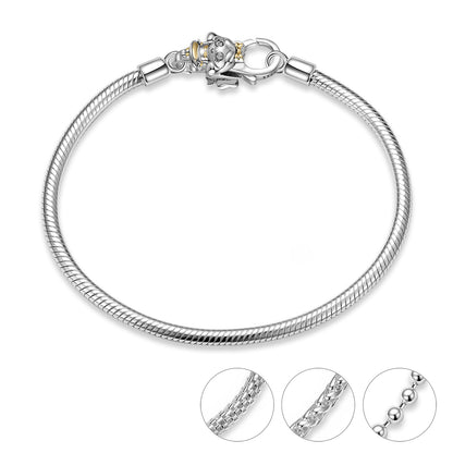 Fermoir mousqueton pour petite fille en argent sterling S925 plaqué or pour collier, bracelet, accessoires de bricolage