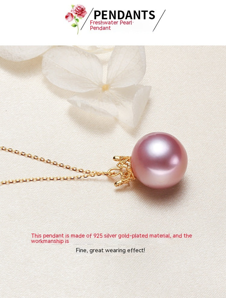 Crown Silver 925 Silver Pendant Pearl Necklace