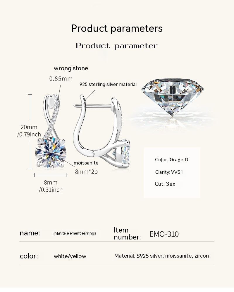 Fashion Diamond High-grade S925 Sterling Silver Earrings