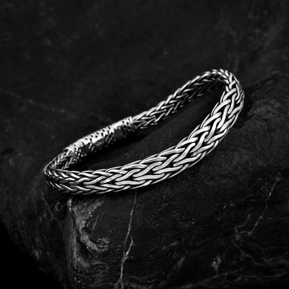 Bracelet tissé à la main en argent sterling S925