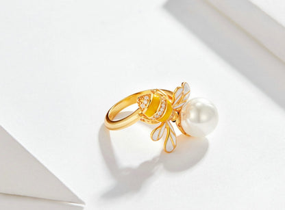 Bee decorative ring female Korean version of the food ring ring personality net red jewelry