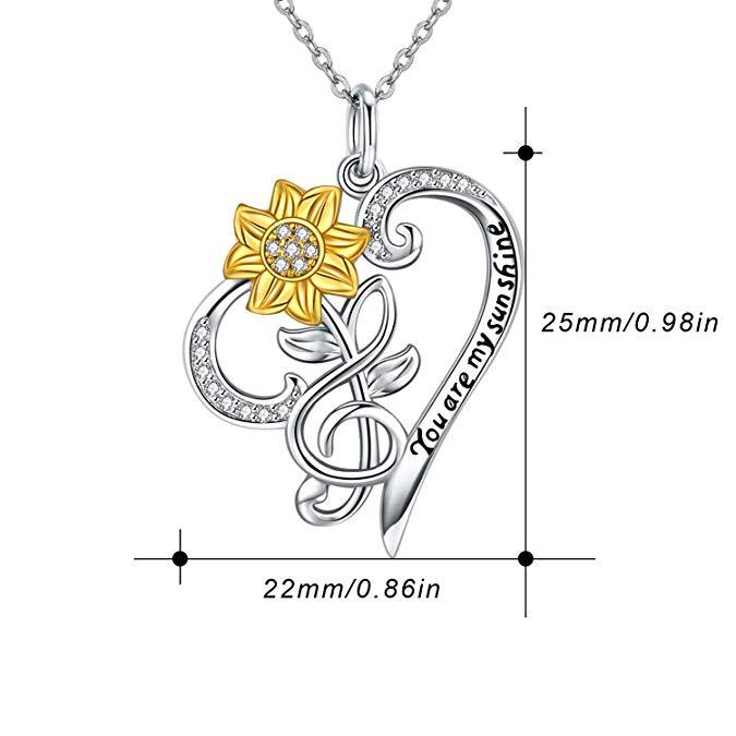 Collar de girasol en plata de ley S925