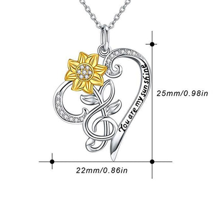 Collar de girasol en plata de ley S925