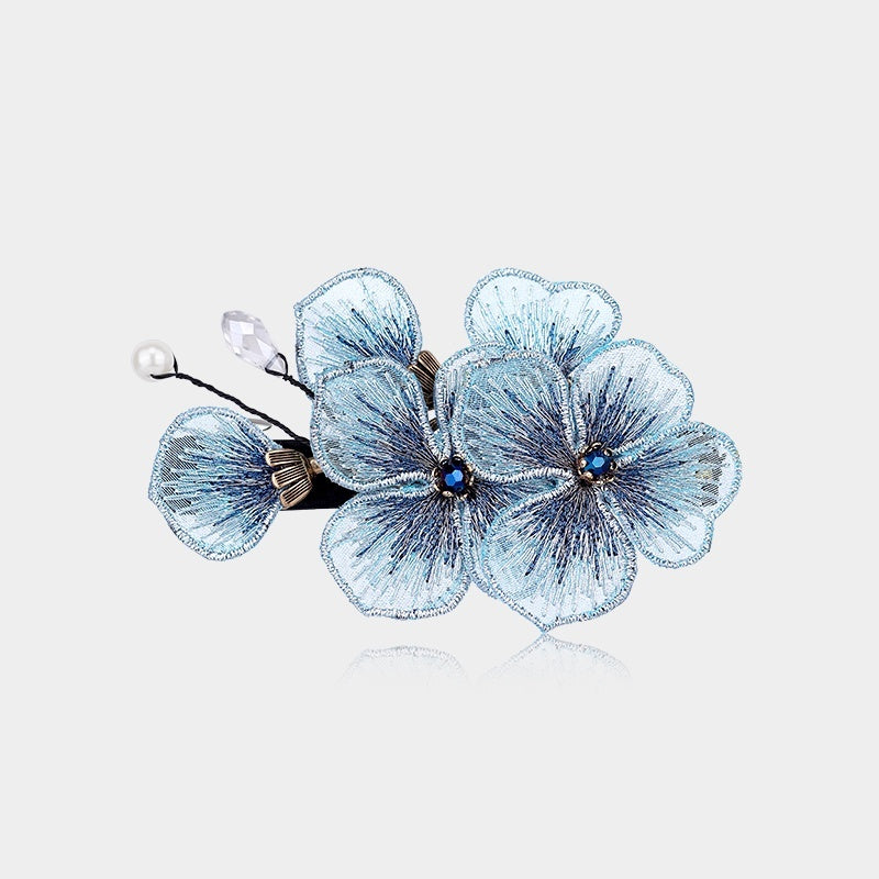 Embroidered Butterfly Flower Headdress Hairpin