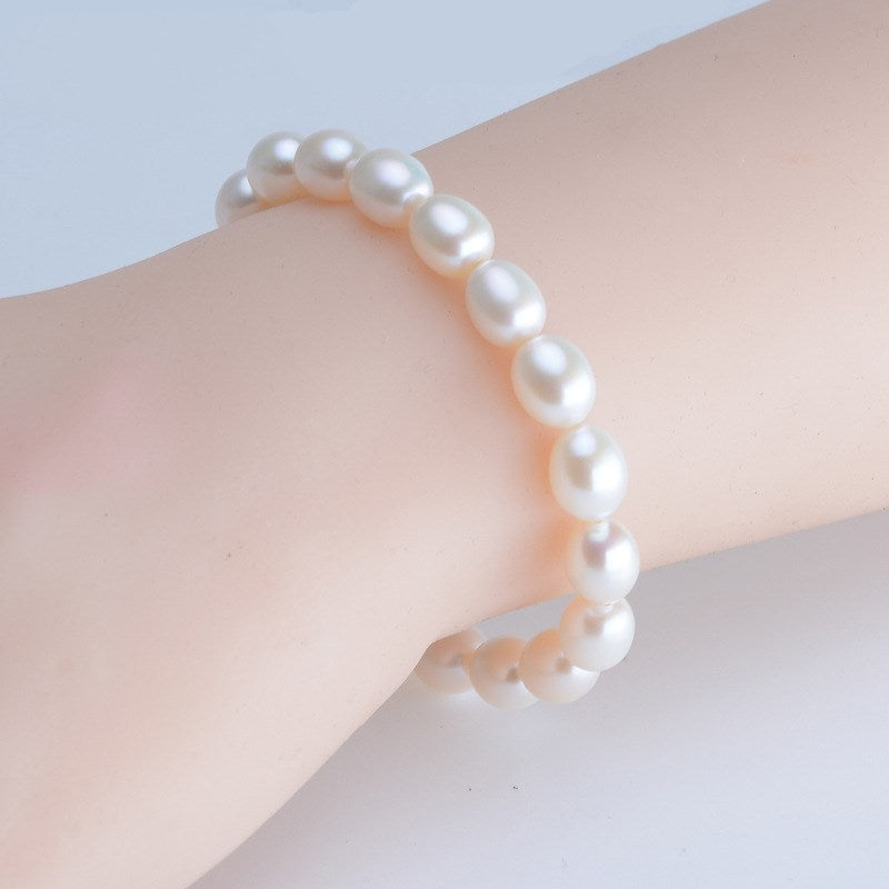 Rice-shaped pearl bracelet