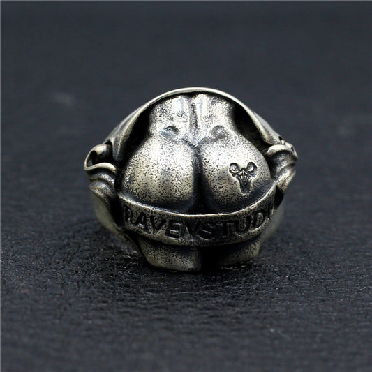 Punk Jewelry 925 Sterling Silver Thai Big Butt Ring