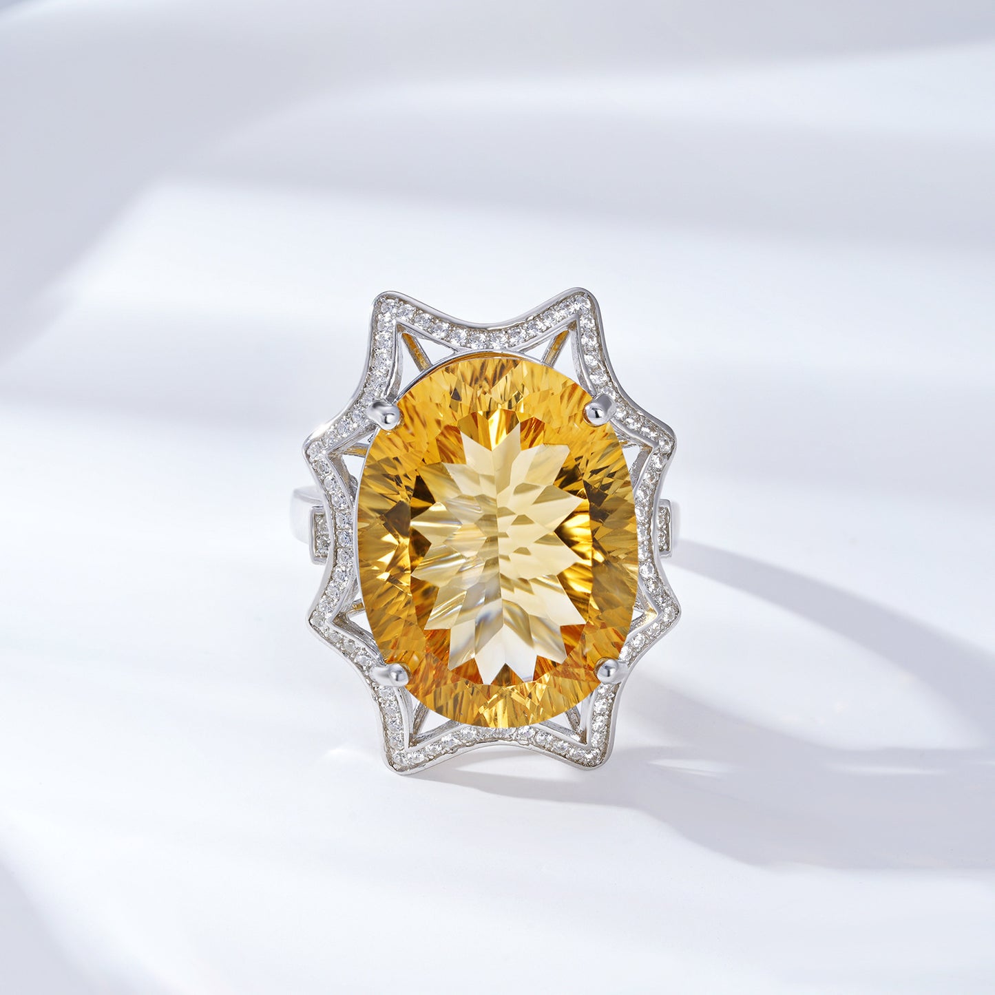 Women's Simple And Natural Large Citrine Ring