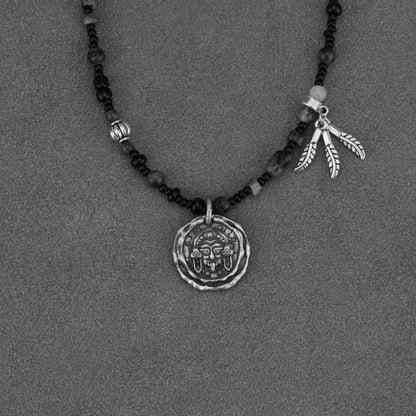 Sterling Silver 999 Chinese Style Pendant Women's God Of Wealth Necklace