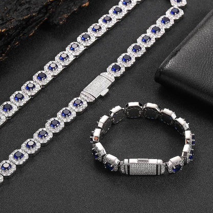 Flip Buckle Color Zircon Rock Sugar Chain Necklace Bracelet