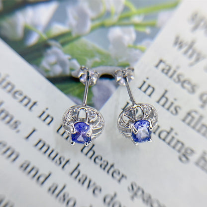 Fashion Natural Tanzanite Stud Earrings