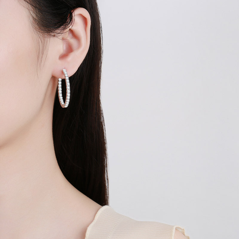 Boucles d'oreilles tendance en argent sterling pour femmes