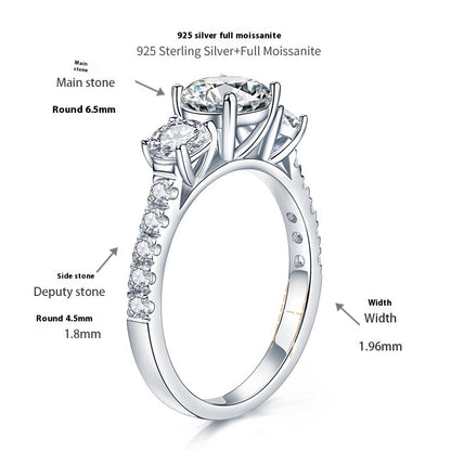 Bague pour femme en or 18 carats avec moissanite fermée