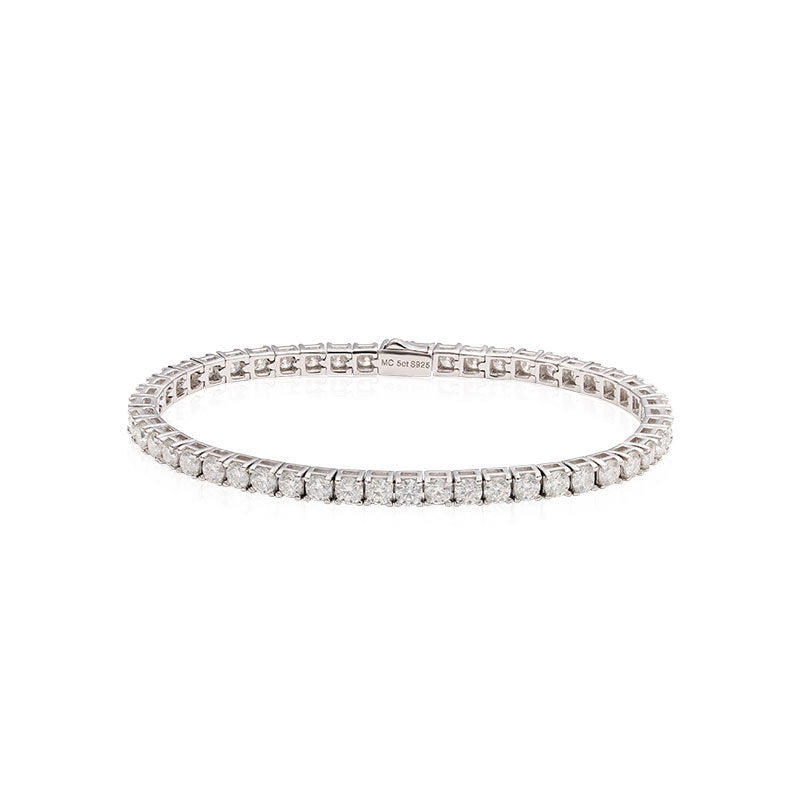 Bracelet de tennis en argent sterling avec moissanite couleur D pour femme