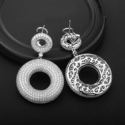 Boucles d'oreilles en argent S925 avec zircon européen et américain