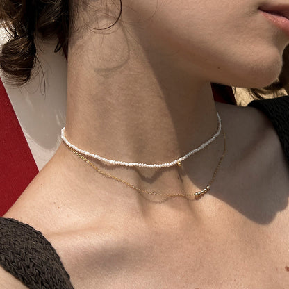 925 Sterling Silver Simple Retro Jewelry Stacking Temperament Choker Collarbone Chain